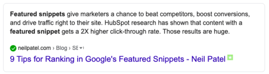 Featured snippet